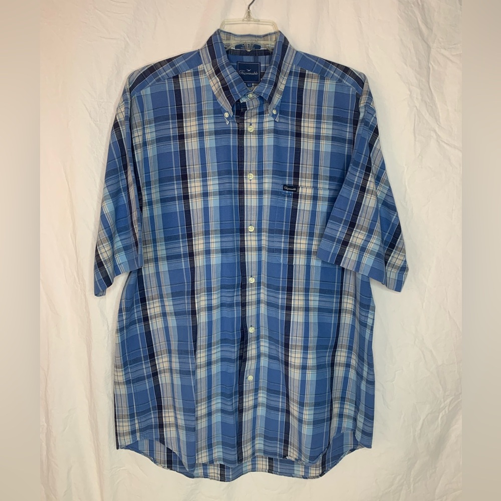 Faconnable short sleeve button down shirt L